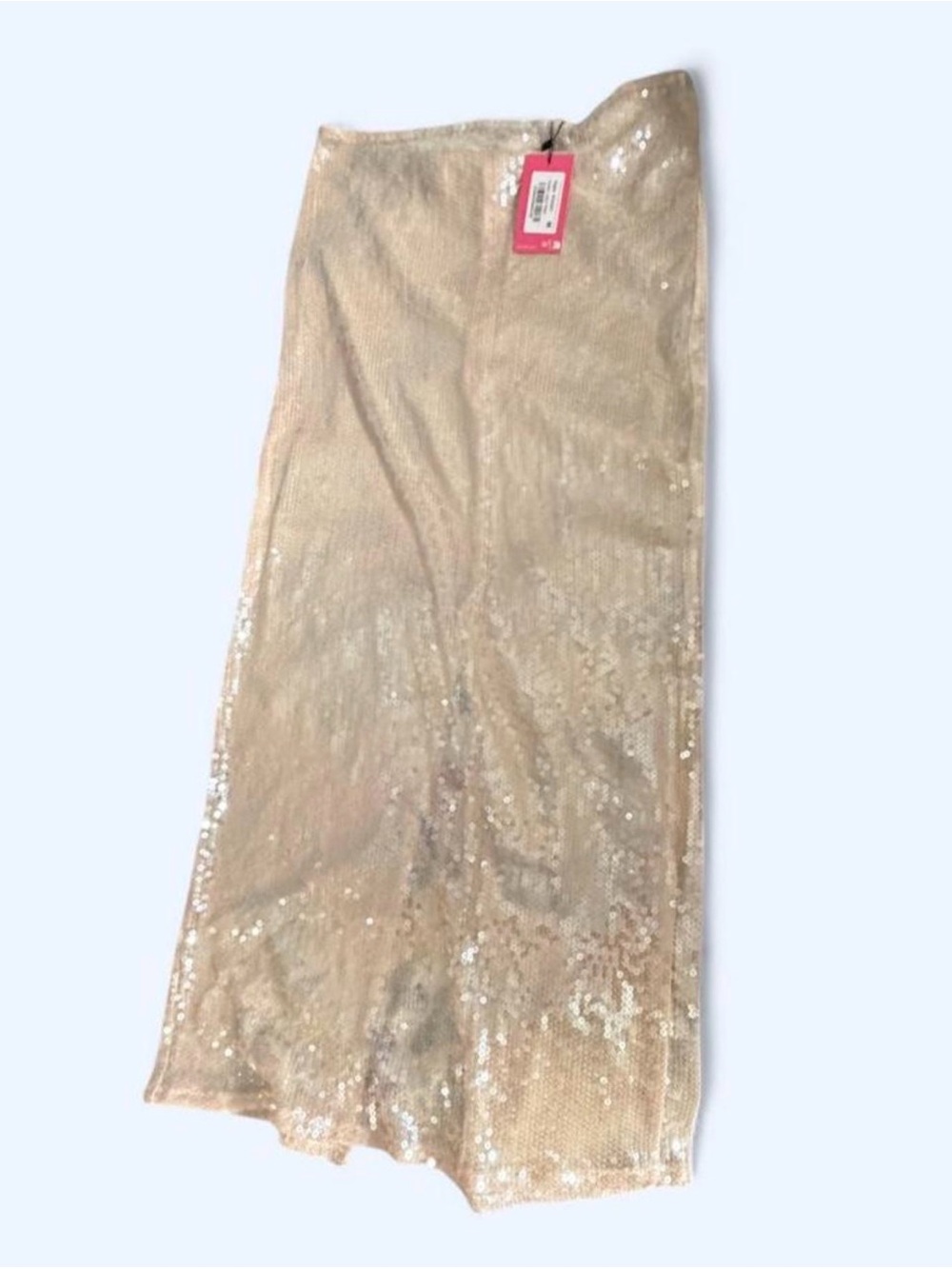 NWT Edikted Sequin Maxi Skirt in Champagne, Light Pink